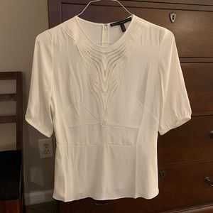 White House Black Market peplum top size 6 white NWT